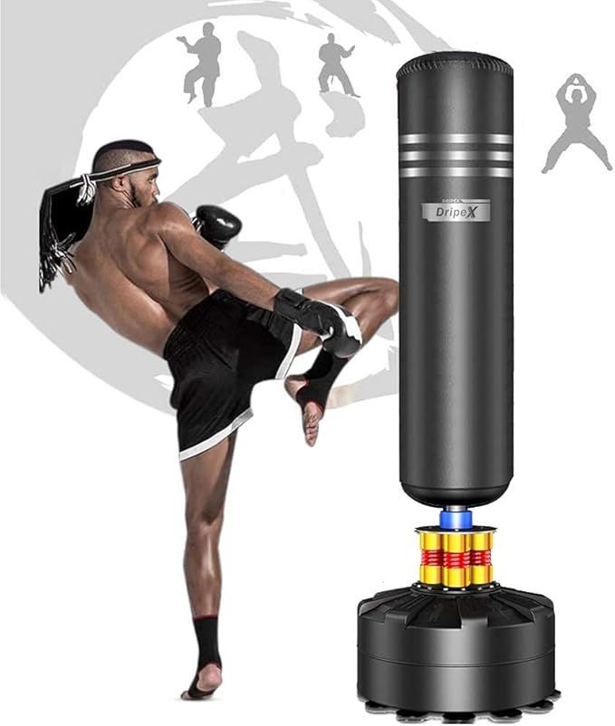 Dripex Free-Standing Punch Bag – Heavy-Duty Boxing Trainer with Suction Base for Adults, MMA & Kickboxing