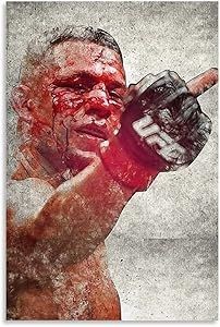 Nate Diaz UFC Fighter Poster – Bedroom Canvas Art Painting & Wall Print – Modern Home Decor